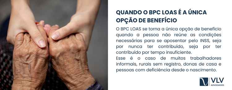 Sem contribuição ou tempo no INSS, o BPC vira o único benefício possível.