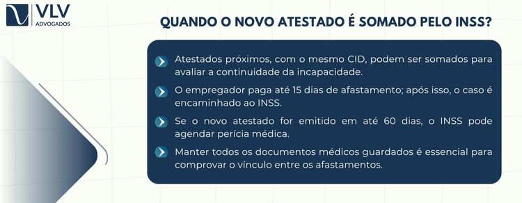 Empresa pode negar atestado com o mesmo CID? 2 Sim. O INSS aceita atestados com mesmo CID se comprovarem incapacidade.