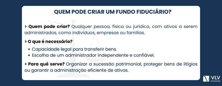 imagem falando de quem pode criar o fundo fiduciário