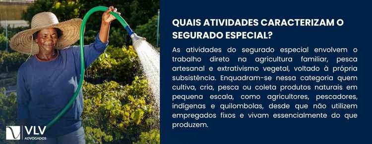 Quem é o segurado especial do INSS? Quais os direitos? 2 O segurado especial atua na agricultura familiar, pesca artesanal e extrativismo.
