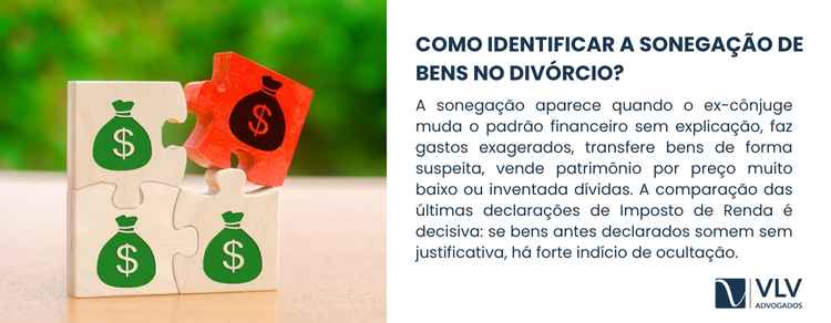 explicação de como identificar a sonegação de bens no divórcio