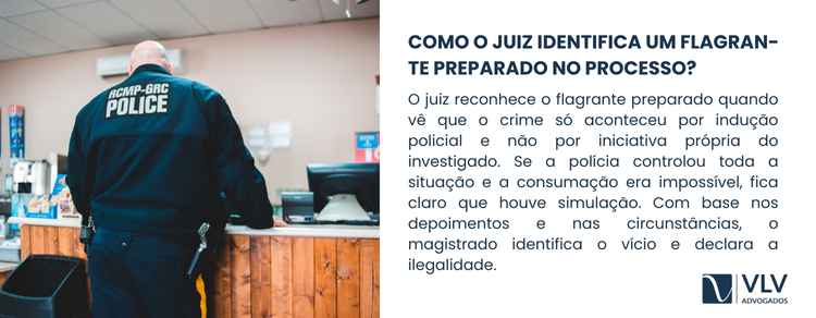 Flagrante preparado: quando a prisão se torna ilegal 2 O juiz identifica um flagrante preparado analisando a presença de indução policial.
