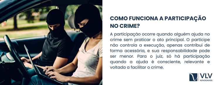 Diferença entre autoria, coautoria e participação 2 imagem explicando a participação no crime