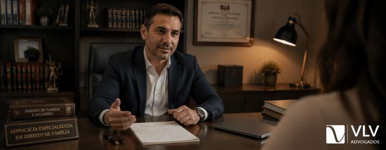 Quanto custa o divórcio amigável no cartório: emolumentos, honorários e custos ocultos 2 advogado conversando com o cliente sobre o custo do divórcio amigável em cartório
