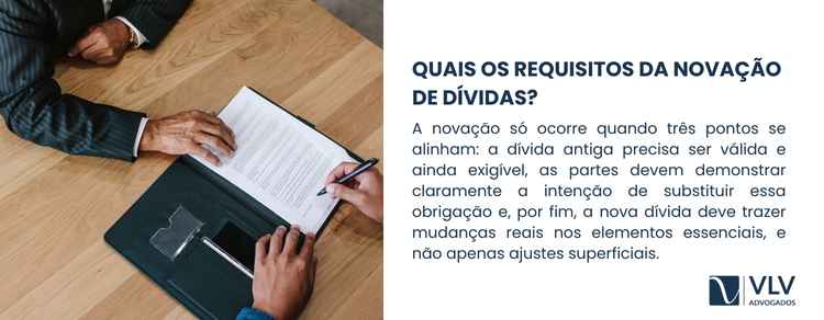 O que é novação de dívidas e quais seus efeitos? 2 imagem representando requisitos novacao de dividas