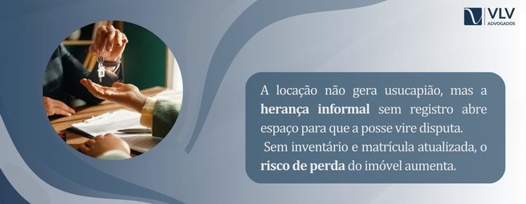 Imóvel herdado informalmente, veja os riscos e como a posse pode virar disputa com a usucapião 2 A herança informal geralmente ocorre quando os herdeiros não formalizam a transferência do bem, seja por falta de conhecimento, custo ou acordo entre as partes.