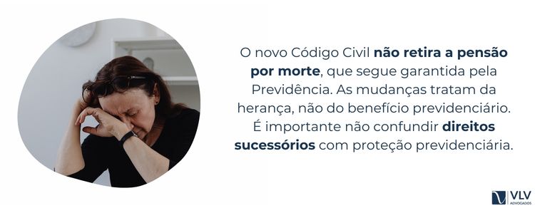 Pensão por morte, sucessão e direitos dos cônjuges após a morte do companheiro 2 Não. A pensão por morte continua garantida pela Previdência.