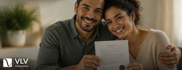 União estável: como oficializar sua relação sem casamento! 2 casal que acaba de formalizar a união estável