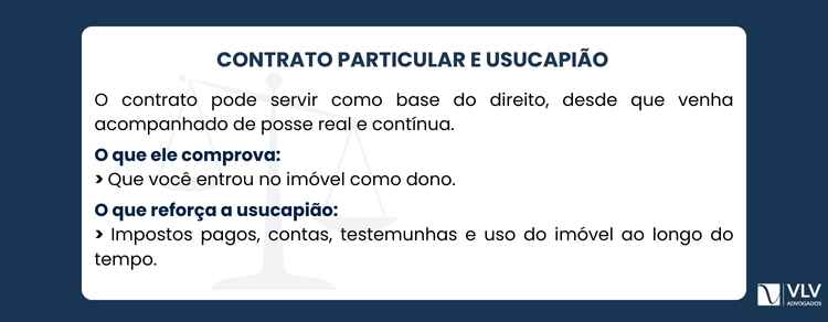 Contrato particular como justo título é válido? 2 Você pode usar contrato particular para usucapião, desde que ele esteja ligado a uma posse que atenda aos requisitos legais