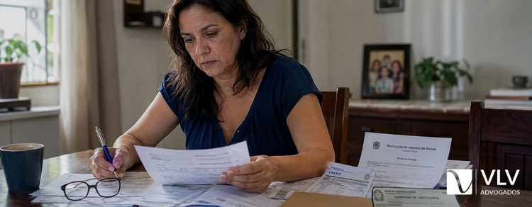 Mulher analisando documentos para pensao por morte na uniao estavel