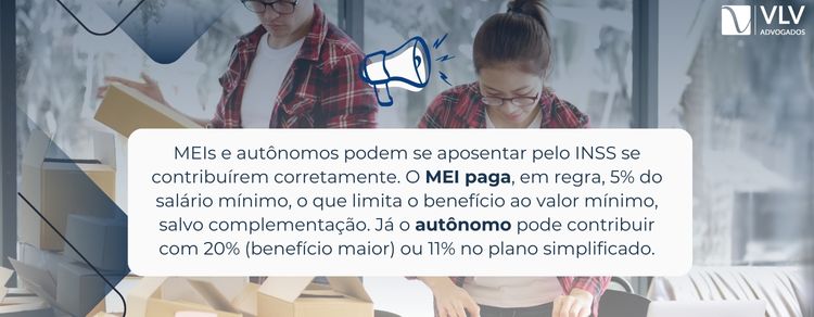Aposentadoria em 2026: quais as regras? Guia completo! 3 imagem explicando sobre aposentadoria de meis e autonomos