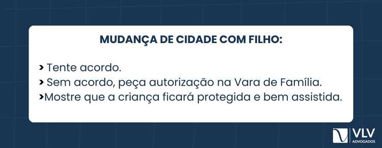 Posso mudar de cidade com meu filho após o divórcio? 2 Você deve pedir autorização quando não há consenso com o outro genitor ou quando a distância afeta visitas e convivência.