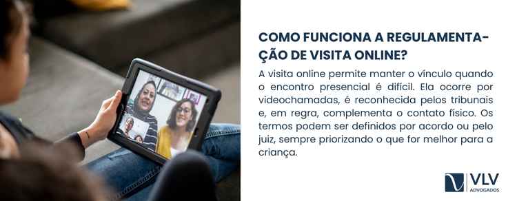 Regulamentação de visita online: como funciona entre os pais? 2 A visita online surgiu como alternativa para manter o vínculo quando a presença física é difícil.