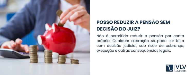 Tive outro filho, posso reduzir a pensão alimentícia? 2 A pensão não pode ser reduzida por conta própria, mesmo que a situação financeira esteja difícil ou exista um acordo informal entre os pais.