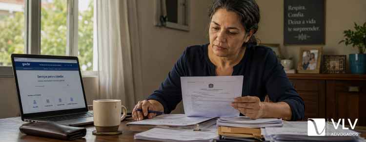 Pensão por morte na união estável: quem tem direito? 1 Mulher analisando documentos para pensão por morte na união estável