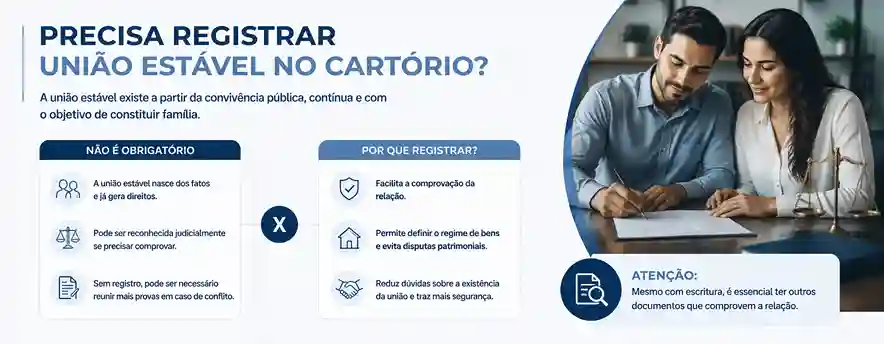 União estável: o que é e quais os benefícios? 2 registrar união estável no cartório