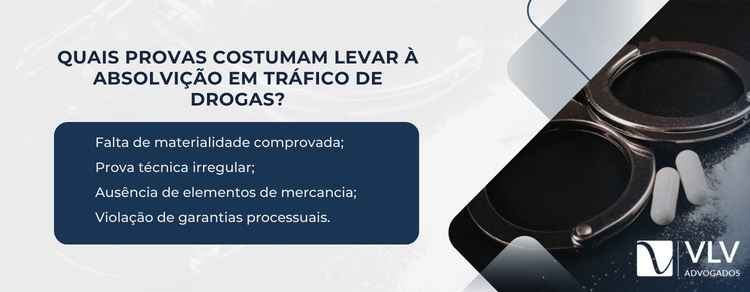 Absolvições em crime de tráfico de drogas: o que os dados revelam 2 Na prática, não são “provas que levam à absolvição”, mas sim falhas ou insuficiências probatórias que impedem a condenação.