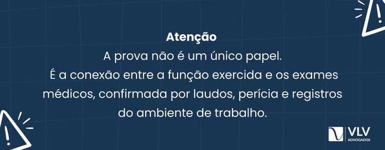 Ficou doente por causa do trabalho? Saiba o que fazer! 2 Provar a doença ocupacional exige demonstrar a ligação entre o trabalho e o problema de saúde.