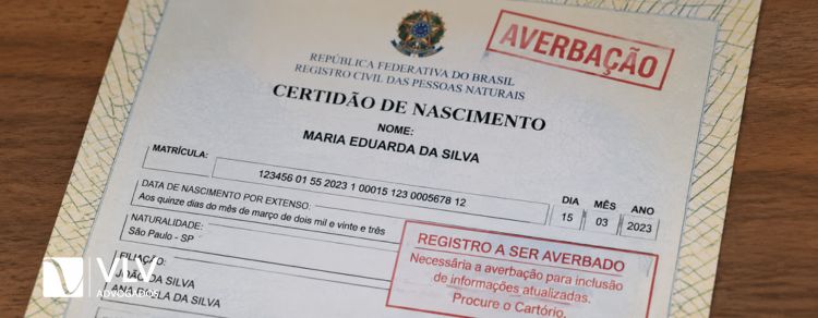 imagem representando certidao de nascimento a ser averbada vlv advogados