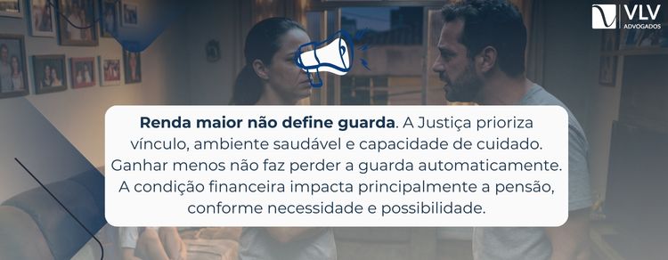 Perguntas mais frequentes sobre a guarda dos filhos! 2 imagem explicando se renda maior define guarda
