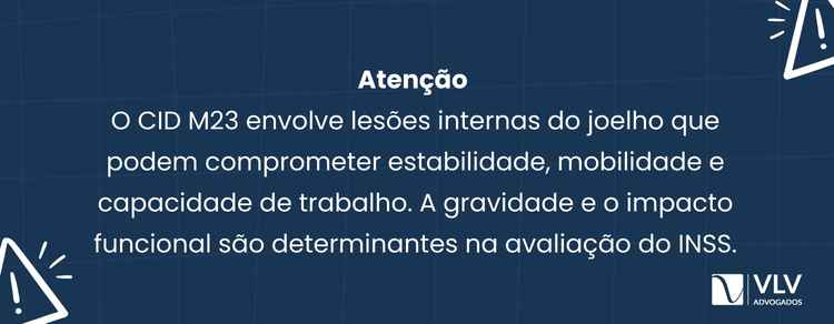 CID M23 (problemas no joelho) gera auxílio-doença? 2 imagem explicando sobre cid m23 e auxílio-doença