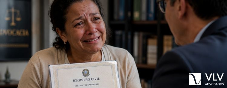mulher emocionada que conseguiu fazer a retificação de registro civil