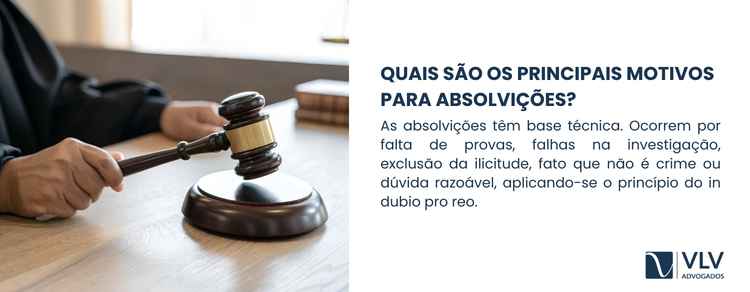 Quantos réus são absolvidos no Brasil? O que mostram os dados da Justiça 2 As absolvições normalmente decorrem de fundamentos técnicos, não de decisões emocionais.
