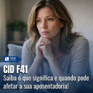 Saiba o que significa CID F41 e quando pode afetar a sua aposentadoria 2 O CID F41 não se refere a um único diagnóstico, mas a um grupo de transtornos ansiosos reconhecidos pela Classificação Internacional de Doenças.