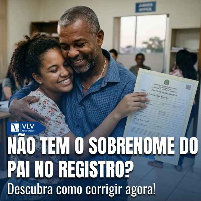 É possível incluir o sobrenome do pai quando você consegue comprovar que esse sobrenome pertence à sua linha familiar.
