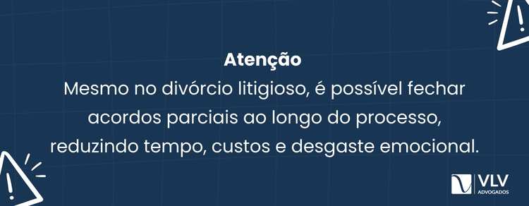 Acordos firmados durante o divórcio: quais os números? 2 Os acordos também podem ocorrer em divórcio litigioso, inclusive de forma parcial.