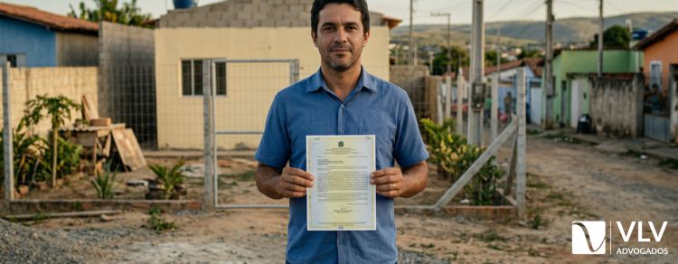 homem segurando sua ata notarial para usucapião extrajudicial