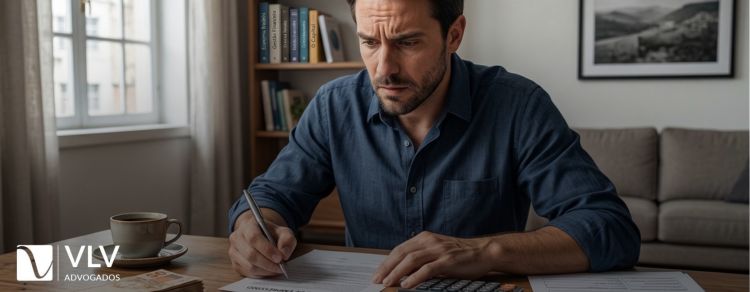 imagem de homem preocupado com o aumento da pensão alimentícia retroagir