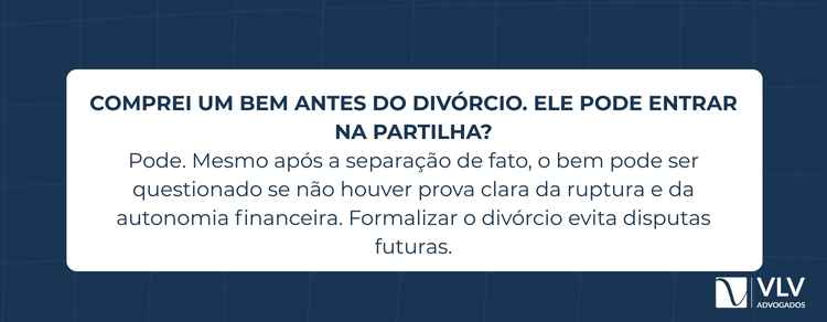Separou, mas não se divorciou? Atenção aos bens e aos riscos jurídicos 2 Sim, é possível adquirir bens, mas eles podem ser questionados em futura partilha se você não se divorciou.