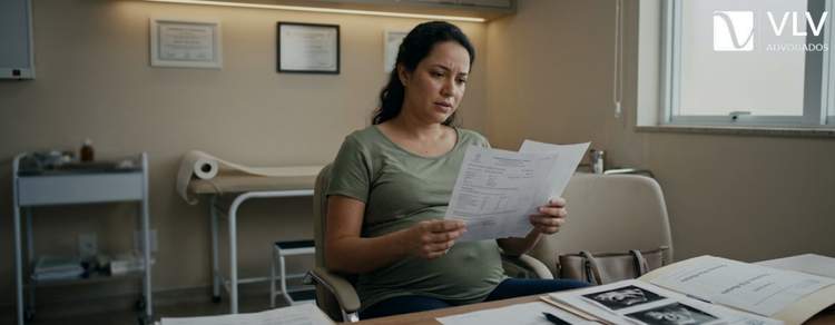 mulher trabalhadora passando pelo pré-natal