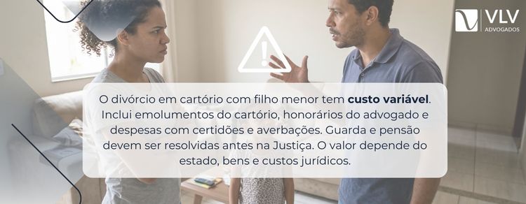 Divórcio extrajudicial com filho menor: quais são as regras? 2 imagem explicando quanto custa um divórcio extrajudicial