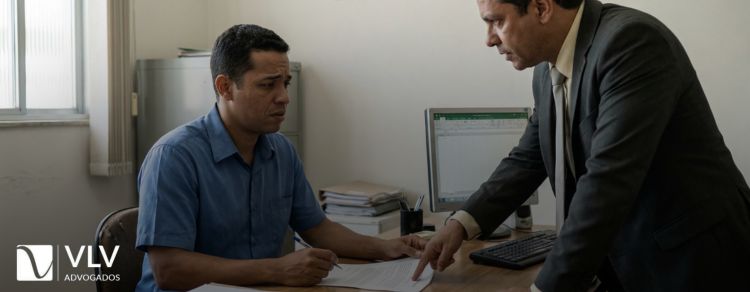 imagem representando empregado sendo forçado a pedir demissão