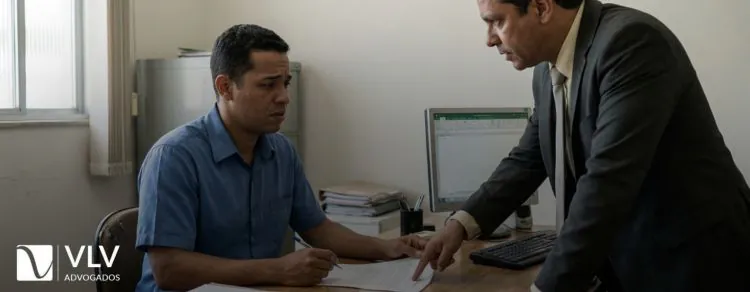 imagem representando empregado sendo forçado a pedir demissão