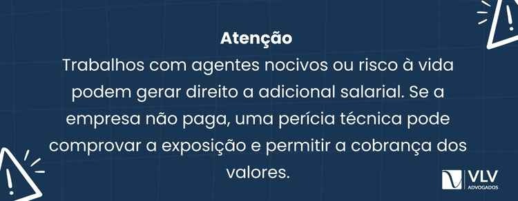 Principais motivos de ações trabalhistas no Brasil 2 Se o laudo comprovar a exposição ao risco, o trabalhador pode receber o adicional e também cobrar valores retroativos em ação trabalhista.