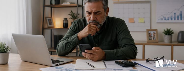 Aposentadoria tardia: o que dizem os dados? 3 imagem de homem verificando sua aposentadoria tardia