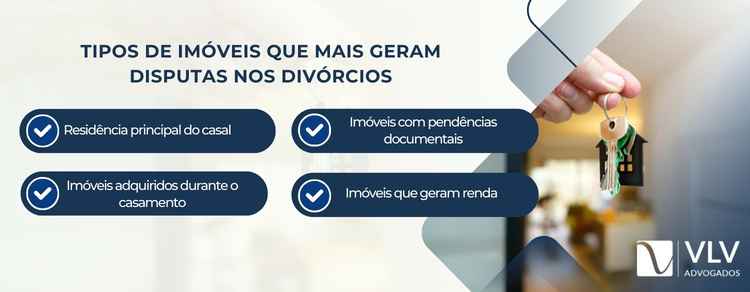 Imóveis lideram disputas em divórcios litigiosos! 2 Imóveis alugados ou utilizados para fins comerciais geram conflitos adicionais, pois a disputa não envolve apenas o bem, mas também a renda produzida por el