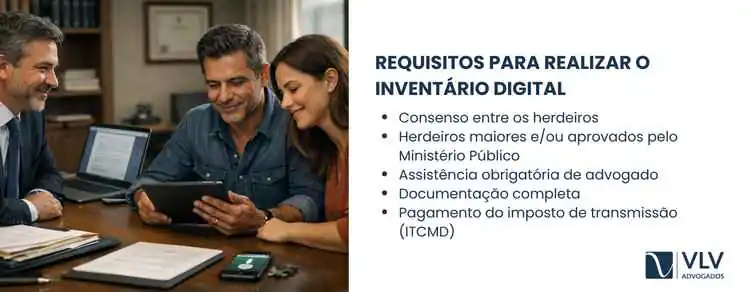 Inventário digital: como realizar um inventário online? 2 imagem explicando os requisitos do inventário digital