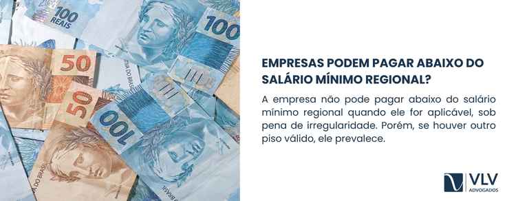 Salário mínimo regional em 2026: quem tem direito? Saldo 2 A empresa não pode pagar abaixo do salário mínimo regional quando ele for o piso aplicável ao trabalhador.