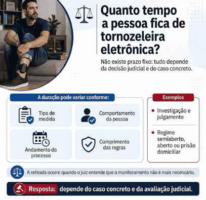 Tornozeleira eletrônica: quais são as regras de uso? 3 imagem explicativa quanto tempo a pessoa fica de tornozeleira eletrônica
