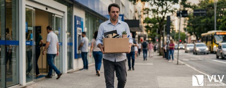 homem desempregado indo receber abono salarial