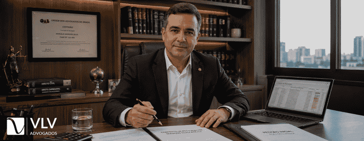 Advogadoem escritório fornecendo orientação jurídica sobre planejamento sucessório.