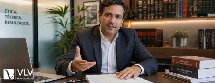 Representação processual de menores: quem representa? 3 Advogado em escritório explicando representação processual de menores.