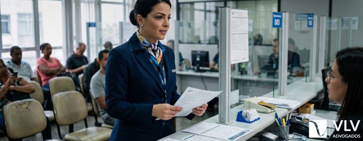 imagem de comissária de voo recebendo aposentadoria especial