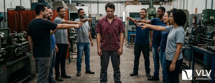 homem sendo alvo de assédio moral por sua posição política