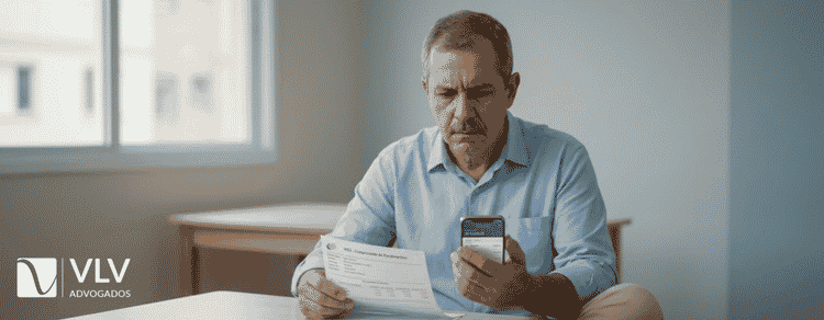 Homem preocupado com atraso no pagamento do INSS