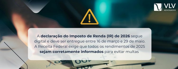 imagem explicando a declaração do IR em 2026